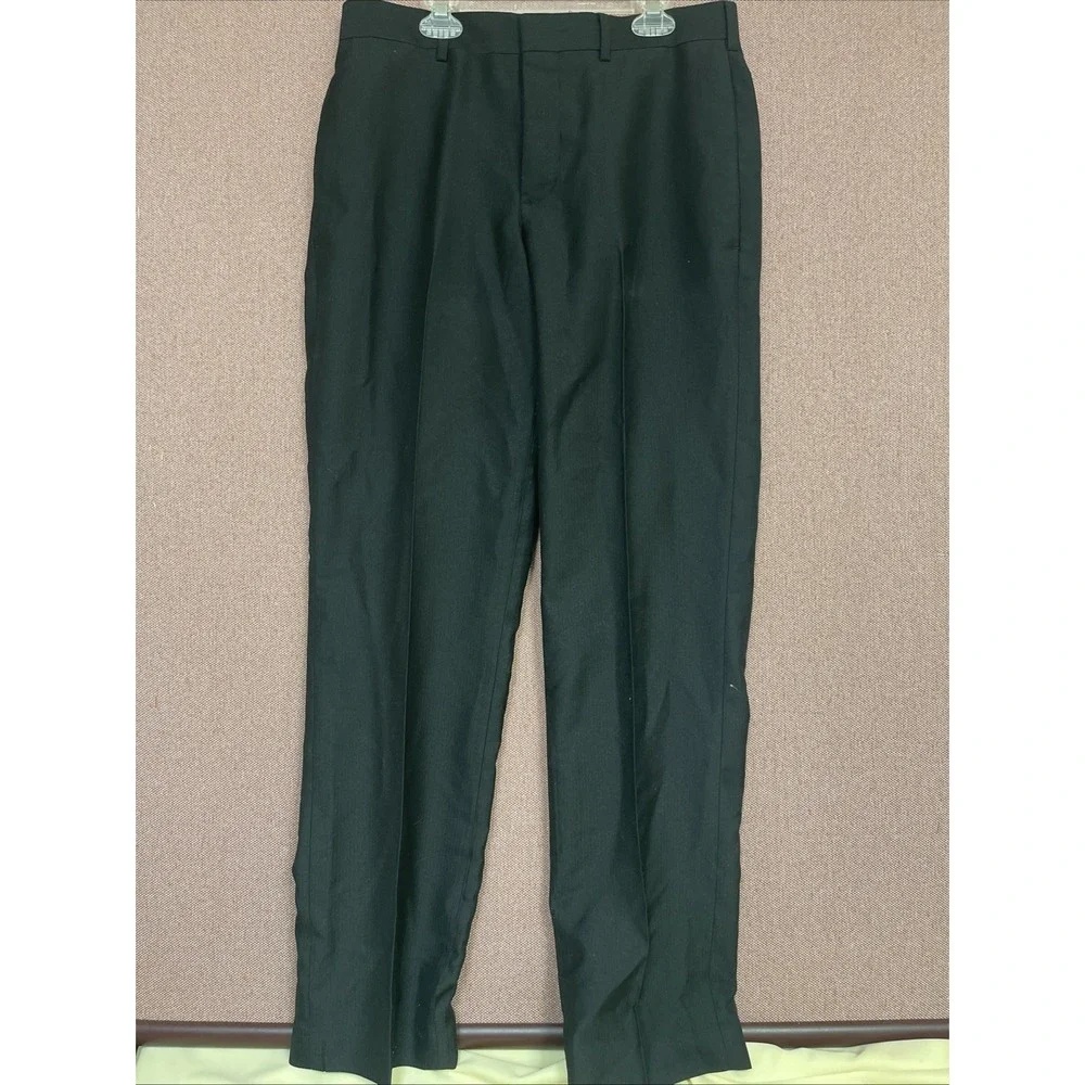 Mens APT 9 Black Pleated‎ Dress Pants W30 L32 Polyester Pockets Teenage Boy